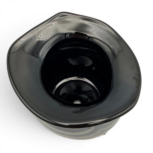 Vintage Vase in Smoked Glass Iris Glass, 1984 For Sale - Image 7 of 10