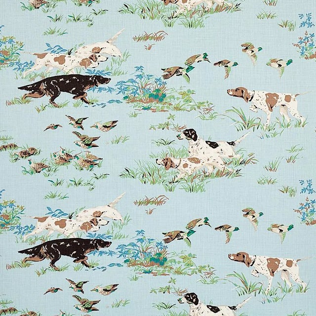 Schumacher Pointers Fabric in Sky For Sale