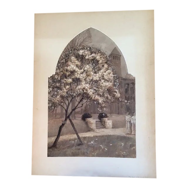 Vintage Illustration Art, Holy Christmas Thorn, Greeting Card Art, Signed For Sale
