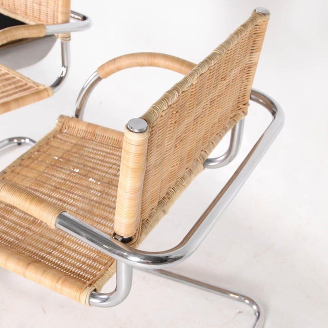 Set of Metal and Wicker Armchairs, 1980s For Sale - Image 9 of 12