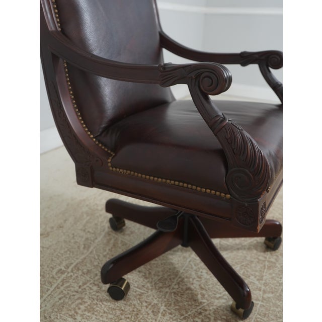 Brown Sam Moore Rolling Leather Desk Chair For Sale - Image 8 of 18