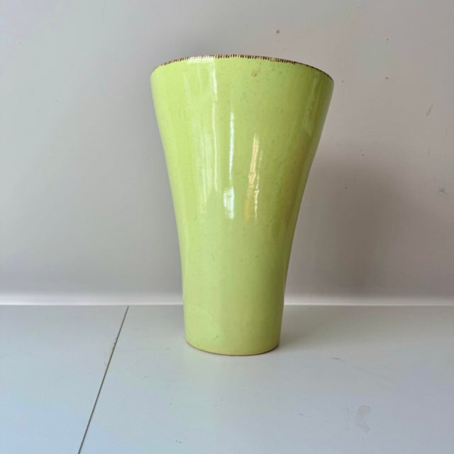 Late 20th Century Vietri Style Green Cone Vase For Sale - Image 5 of 8