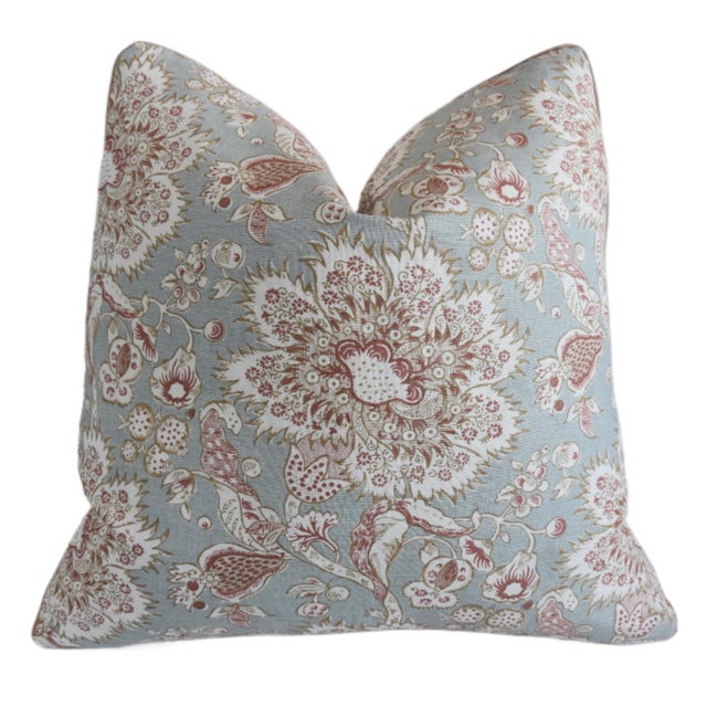 French Country Eckington Fabrics by Nicolas Herbert Botanical Floral Feather/Down Pillow For Sale - Image 3 of 7