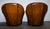 Brown Hand-Dyed Leather Chesterfield Armchairs with Pleated Front, Set of 2 For Sale - Image 5 of 14
