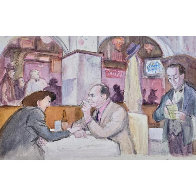 Light Pink Don Freeman –West Side Bar and Grill–1960s New York City Social Realist Painting For Sale - Image 8 of 12
