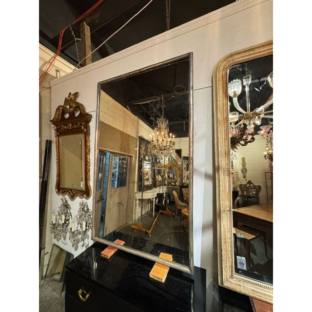 Silver 19th C. French Transitional Silver Leaf Mirror For Sale - Image 8 of 8