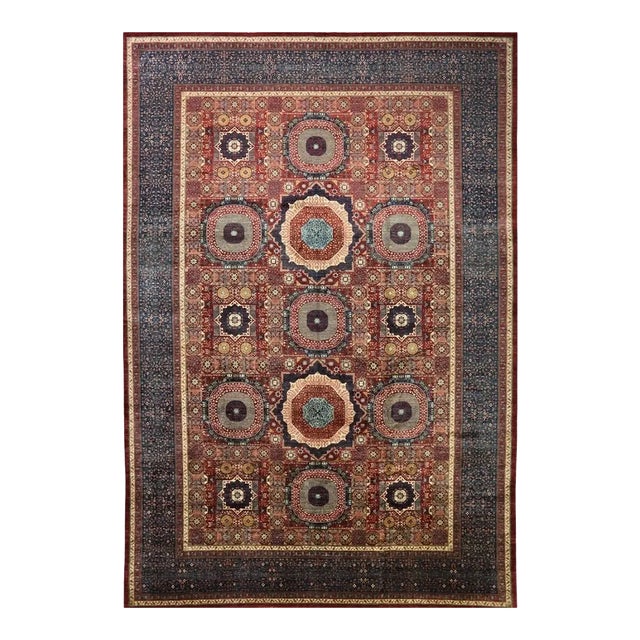 1990s Handwoven Mamlouk Style Area Rug 12x19 For Sale