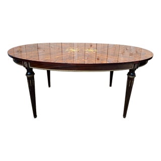 Louis XVI Oval Dining Table with Extensions, 1960s For Sale