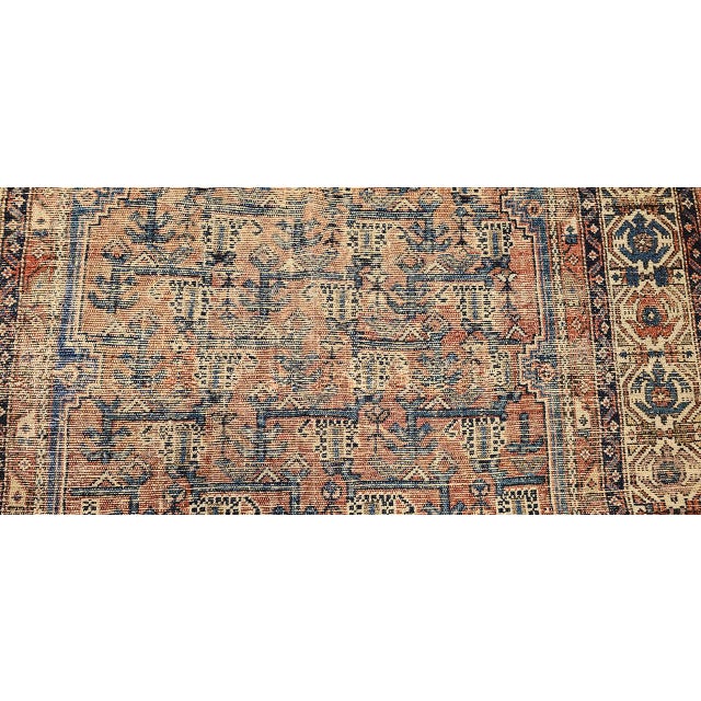 Antique Persian Malayer Rug, Hand-Knotted Wool, Geometric Pattern, 5x7, Blue & Rust-Red For Sale - Image 15 of 15