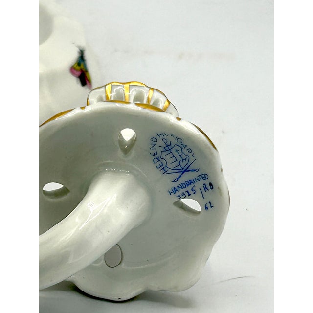 Herend Vintage Herend Rothschild Bird Porcelain Two-Arm Candelabrum For Sale - Image 4 of 15