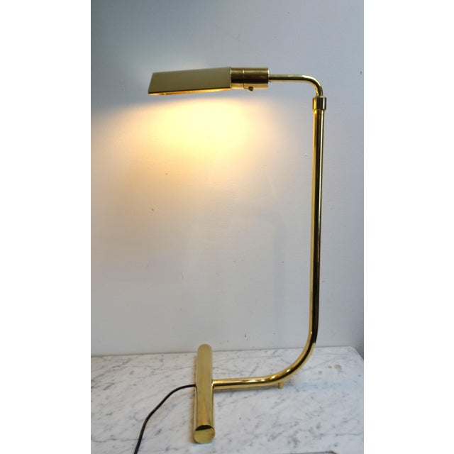 Mid-Century Modern Adjustable Brass Reading Lamp attributed to Christian Liaigre, France, 1970s For Sale - Image 3 of 18