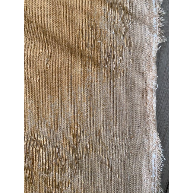 Tan 1970s Floral Velveteen Upholstery Fabric 1.84 Yards For Sale - Image 8 of 8