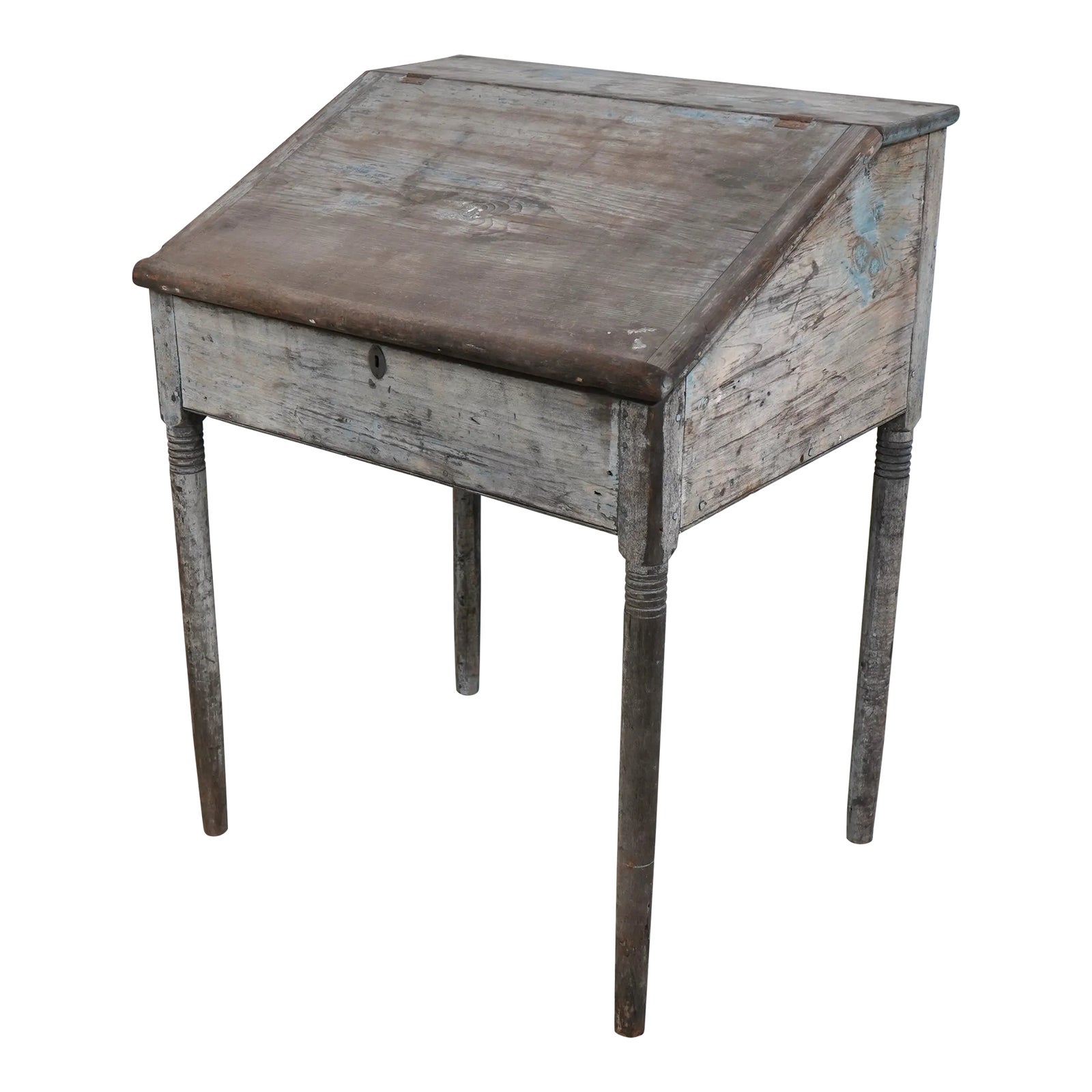 Antique Early American Primitive Schoolmaster's Desk | Chairish