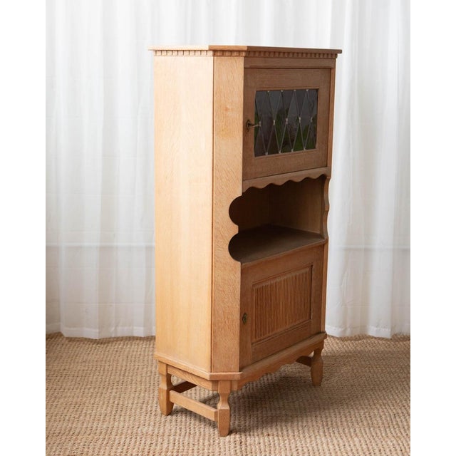1960s Attributed to Henning Kjaernulf Danish Modern Oak Corner Cabinet For Sale - Image 9 of 15