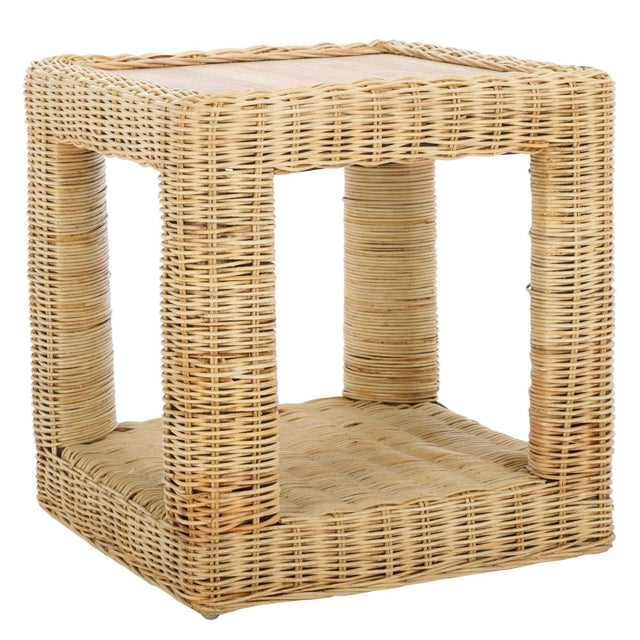 Castriel Wicker Accent Table in Natural / Natural For Sale In Philadelphia - Image 6 of 7