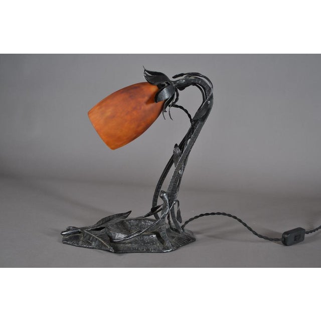 Art Deco Wrought Iron Lamp, 1925, in Good conditions. Designed 1920 to 1949 This piece has an attribution mark, I am sure...