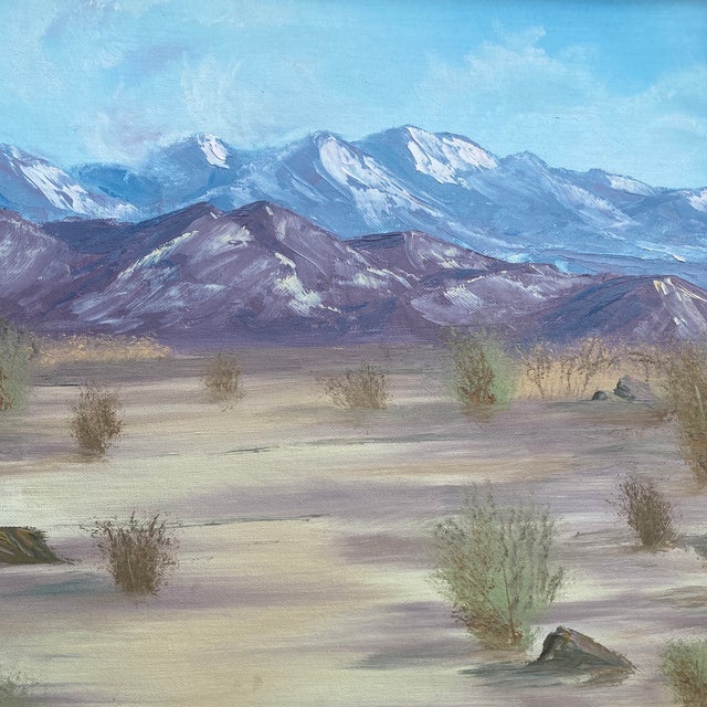 Paint Mid-Century Modern Impasto Desert Landscape Oil Painting Framed - California Western Art For Sale - Image 7 of 12