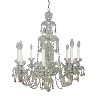 20th Century Traditional Crystal 8 Arm Chandelier For Sale