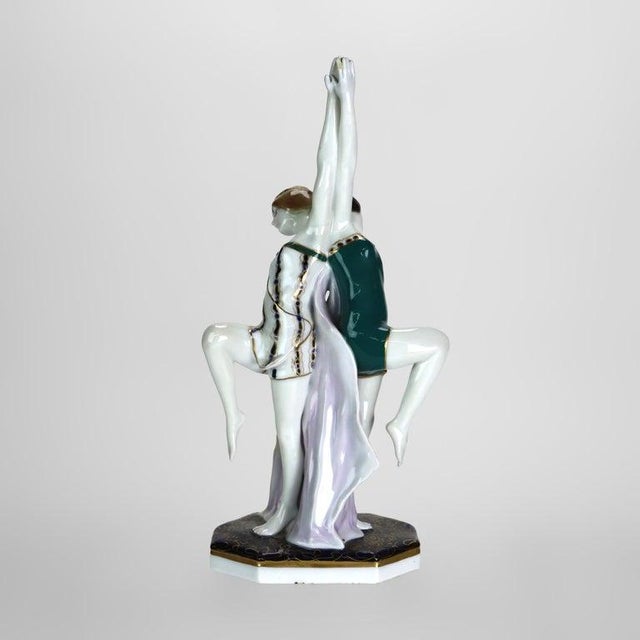 German Art Deco Ens-Porzellan Volkstedt Porcelain Figurine of Dancers C1920 For Sale - Image 4 of 10