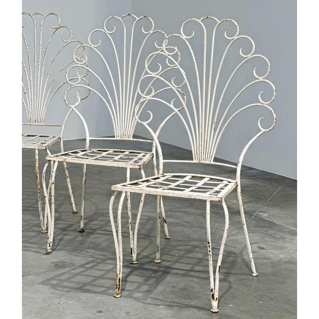French Peacock Garden Patio Chairs, 1950s, Set of 6 For Sale - Image 9 of 14