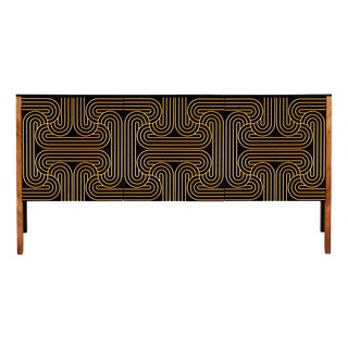 Loop Sideboard in Black and Gold by Coucou Manou For Sale