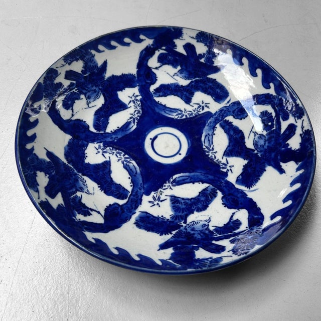 Antique Japanese Porcelain Plate with Bird Motif Arita, 1880 For Sale - Image 4 of 14