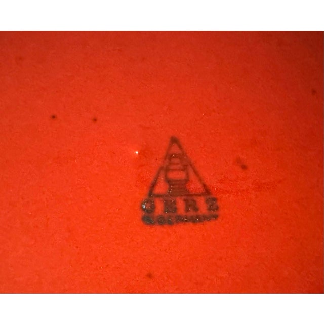 Set of 6 Red Gerz West German Pottery Small Plates For Sale - Image 10 of 11