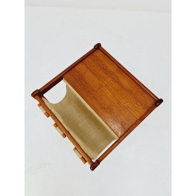 Brown Mid-Century Danish Teak Side Table with Magazine Rack, 1960s For Sale - Image 8 of 11