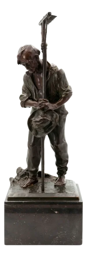 Paul Ludwig Kowalczewski, Field Worker with Rake, 1900, Bronze