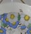 Blue Loys Lucha French Art Deco Pendant Light 1930s - Blue White Floral Enameled Bowl For Sale - Image 8 of 13