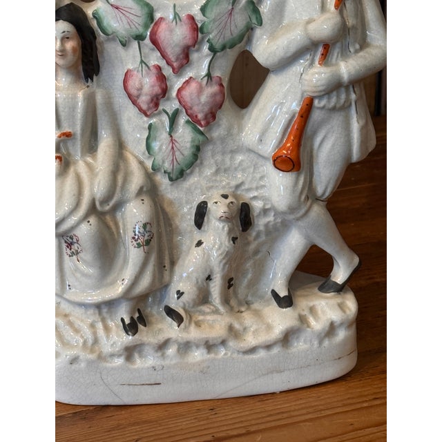 English Staffordshire Watch Hutch With Figural Group For Sale - Image 3 of 7