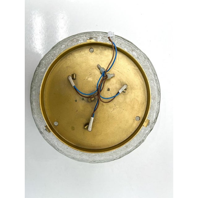Mid-Century Modern Flush Mount in Ice Glass from Hillebrand, 1960s For Sale - Image 9 of 18