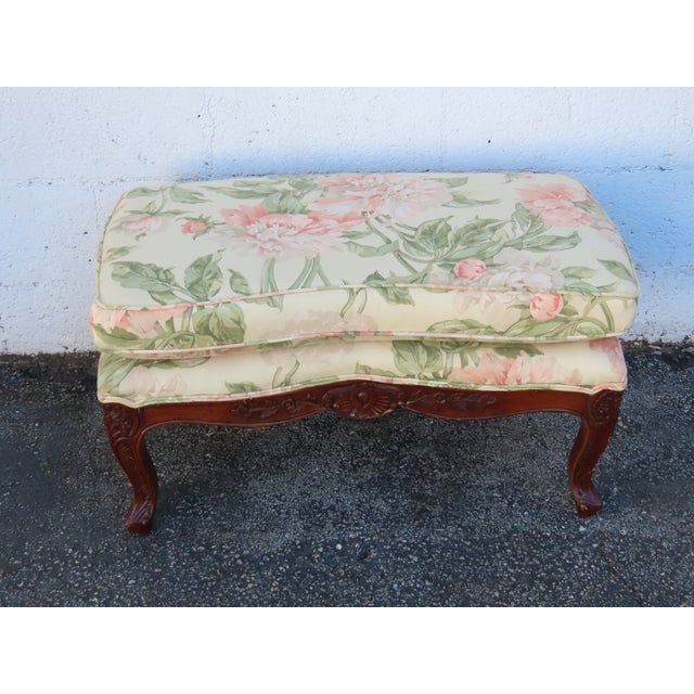 French Carved Large Stool Footstool Ottoman 6308 For Sale - Image 13 of 18