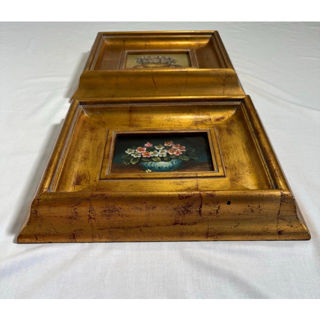 Vintage French Country Traditional Realism Floral Still Life Framed Original Oil Paintings, a Pair For Sale - Image 10 of 12