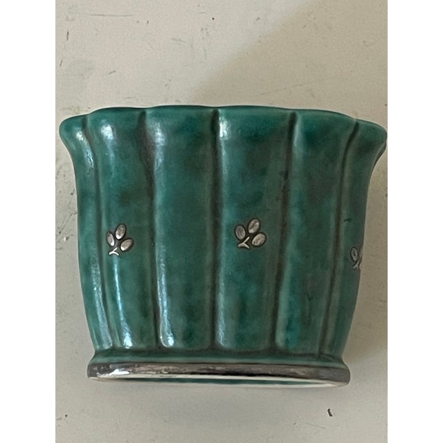 Mid-Century Modern 1960s Sweden Gustavsberg Argenta Ceramic Small Vase For Sale - Image 3 of 7