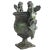 Early 21st Century Classical Style Cast Bronze Verde Patina Urn With Two Cupids and Rams' Heads For Sale - Image 5 of 7