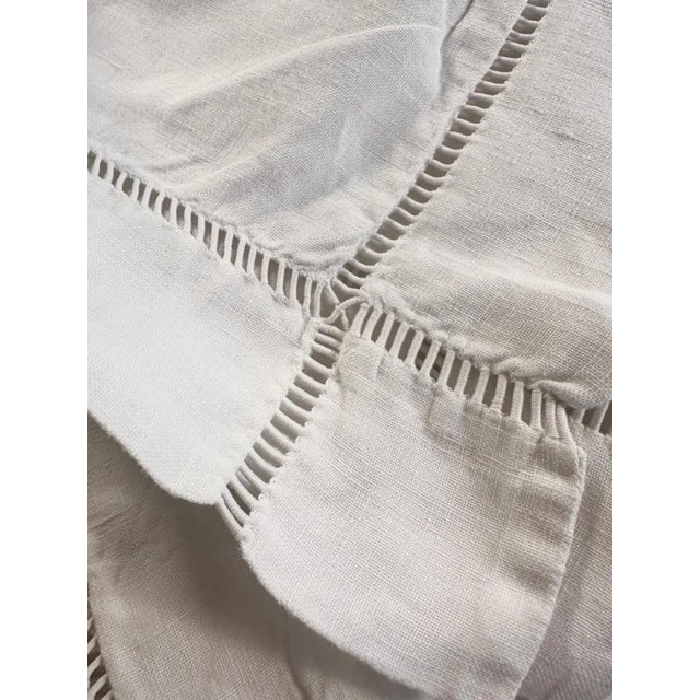 Vintage French Cotton Pillowcase  MG Monogram, Fine Hemstitch Detail, Button Back, circa 1910 For Sale In Philadelphia - Image 6 of 9