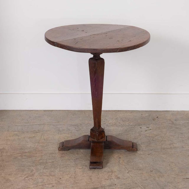 Wood 1940s French Wood Pedestal Side Table For Sale - Image 7 of 11