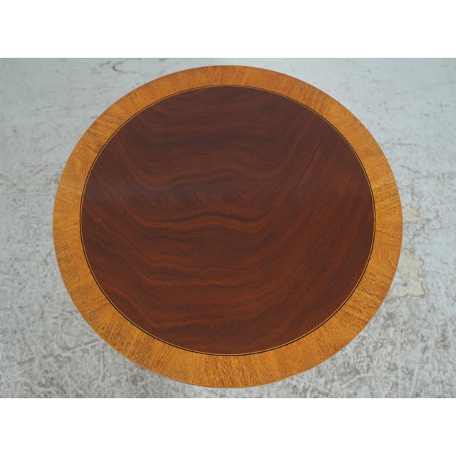 Kindel Furniture Kindel Round Mahogany Inlaid End Table For Sale - Image 4 of 13