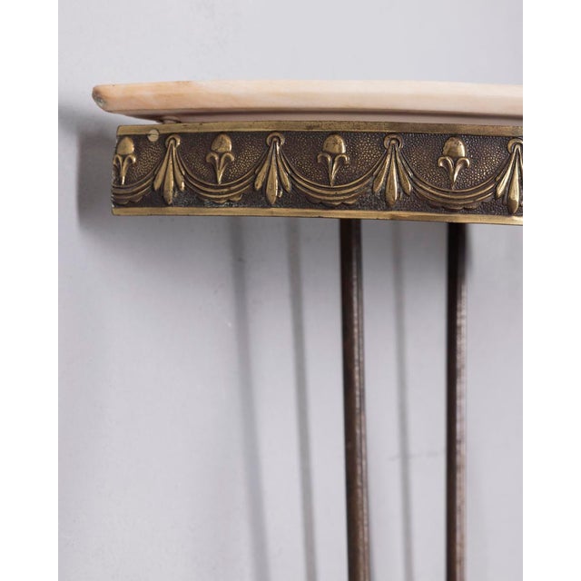 Vintage Console Table in Brass and Marble, Italy, 1950s For Sale - Image 10 of 12