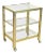 Italian Drinks Cart Trolley or Bar Cart of Brass and Glass For Sale
