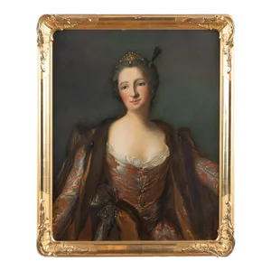 Original Oil on Canvas Portrait of Marquise De Broglie, France Circa 1925