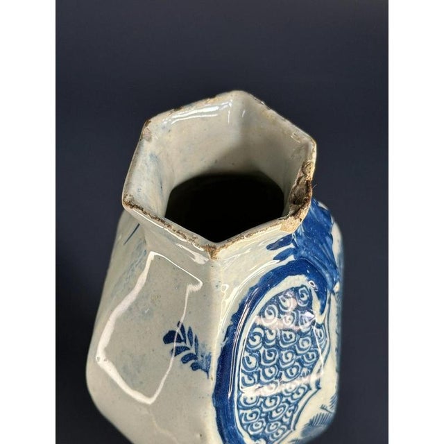 Dutch Delft Blue and White Vase with Cover, 1764-1770 For Sale - Image 4 of 9