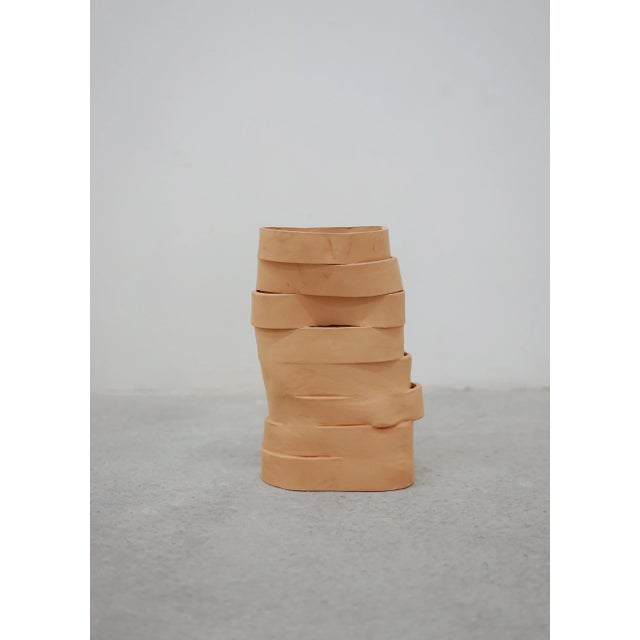 Unique tatemono_01 sculpture by emmanuelle roule unique piece dimensions: w 20 x h 35 cm materials: earthenware unique...
