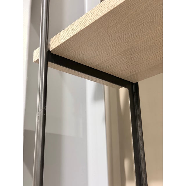 Early 21st Century Pair of Restoration Hardware French Library Oak & Iron Open Shelving Étagères For Sale - Image 5 of 8