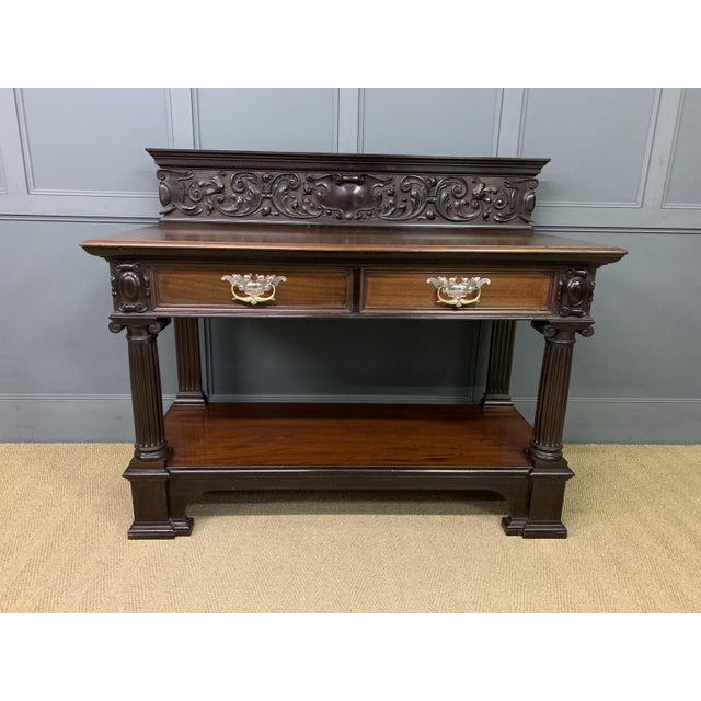 Victorian Carved Mahogany Buffet, 1880s For Sale - Image 9 of 17