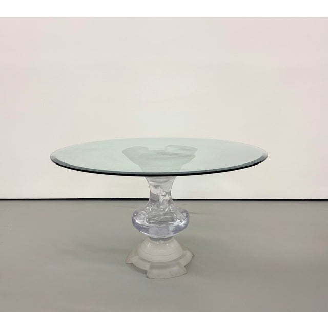 Vintage Abstract Lucite Base Dining Table For Sale In West Palm - Image 6 of 8