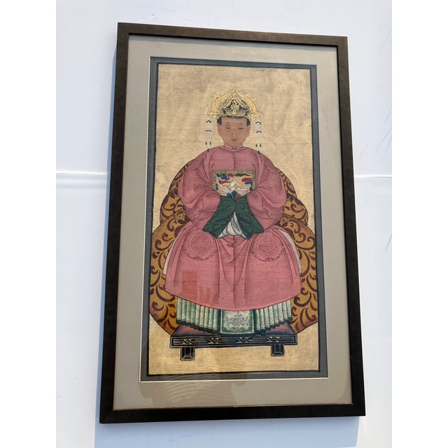 Antique Chinese Portrait Painting For Sale In Boston - Image 6 of 6