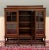 Wood Antique English Jacobean Bookcase Bookshelf Cabinet Barley Twist Wavy Glass Oak For Sale - Image 7 of 18