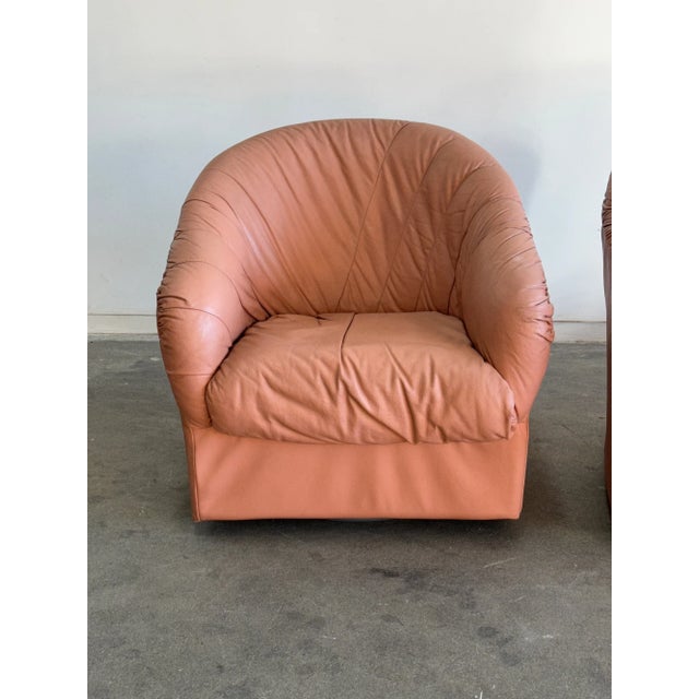 1990s Back Leather Loungers - Pair For Sale - Image 4 of 12